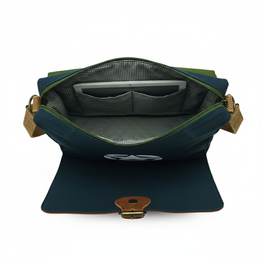 Blue Unisex Compact Messenger Bag for Everyday Use 175